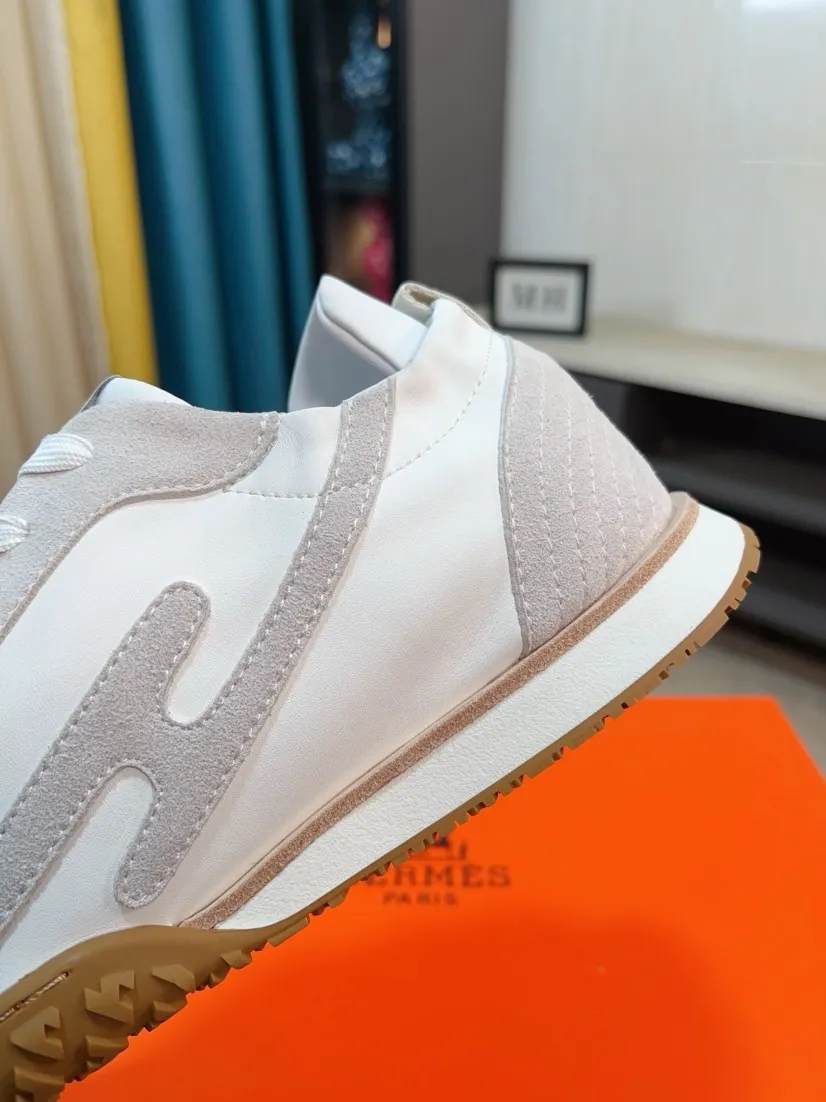 Men's shoes 💰480🌸🌸[HERMES] Hermès sneakers, the upper is made of calfskin and suede, imported materials, full of texture, the lightweight sole is decorated with contrasting patterns, creating a versatile fashion style. Size: 38-44, 45 customized